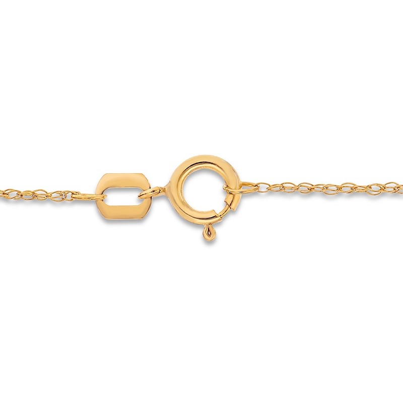 Circle 7 Necklace 14K Yellow Gold 16" Adjustable