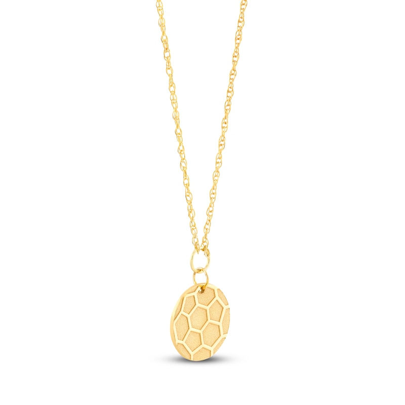 Main Image 2 of Soccer Ball Necklace 14K Yellow Gold 16" Adjustable