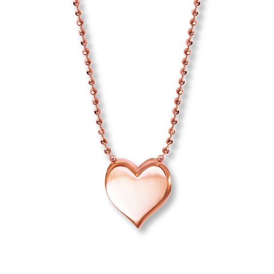 Alex Woo Vegas Heart Necklace 14K Rose Gold Hearts