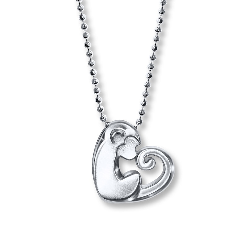 Main Image 1 of Alex Woo Love Monkey Activist Necklace Sterling Silver