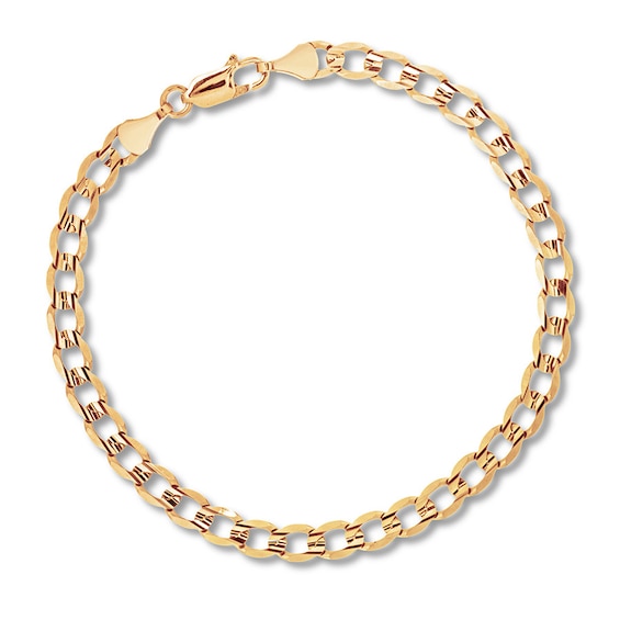 Men's Curb Chain Necklace 14K Yellow Gold 22" Length Chains