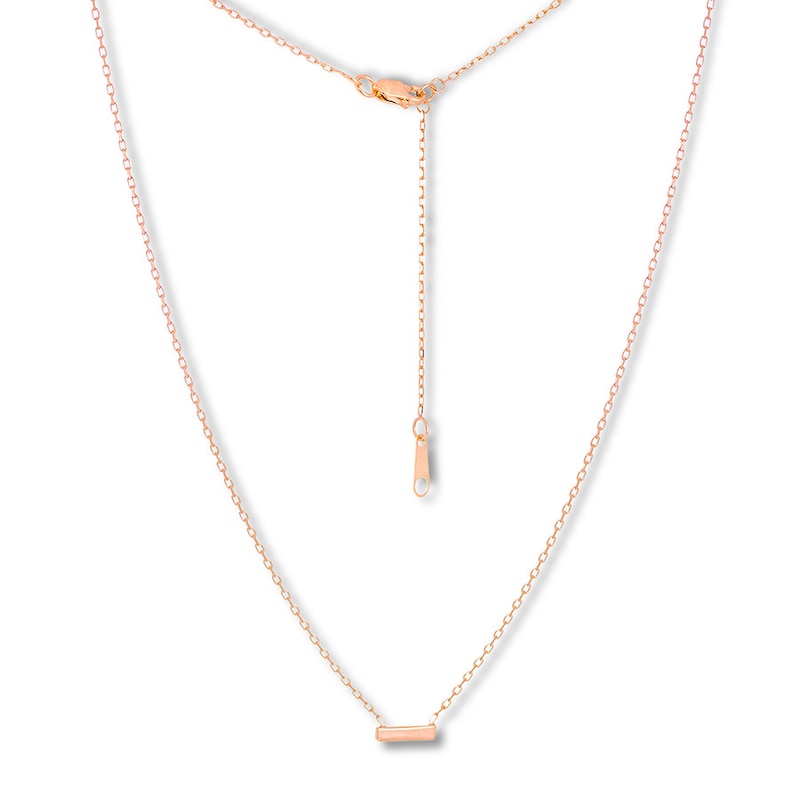 Main Image 1 of Miniature Staple Necklace 10K Rose Gold 18" Length