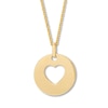 Thumbnail Image 3 of Heart Disc Forever & Always Necklace 10K Yellow Gold 18"