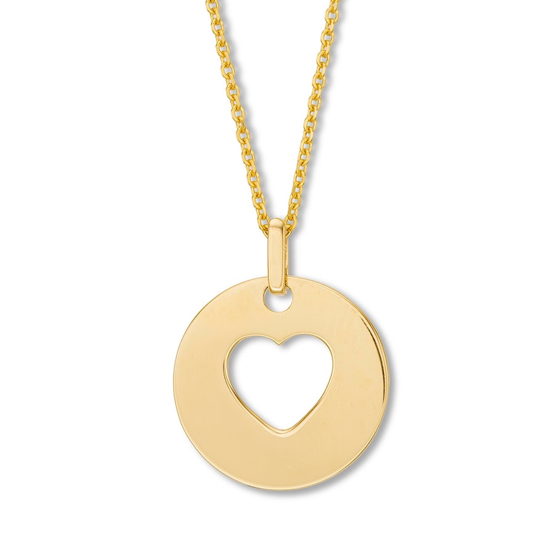 Main Image 4 of Heart Disc Forever & Always Necklace 10K Yellow Gold 18"