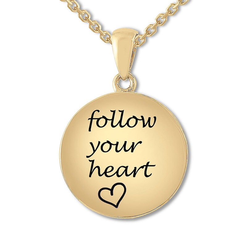 "Follow Your Heart" Necklace 10K Yellow Gold