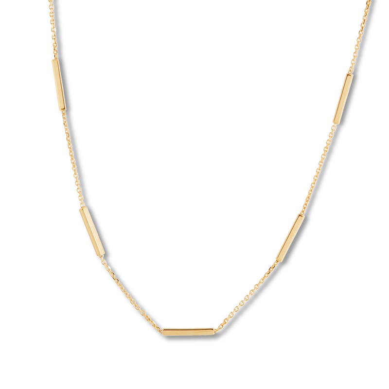 Main Image 1 of Station Choker Necklace 10K Yellow Gold 16" Adjustable