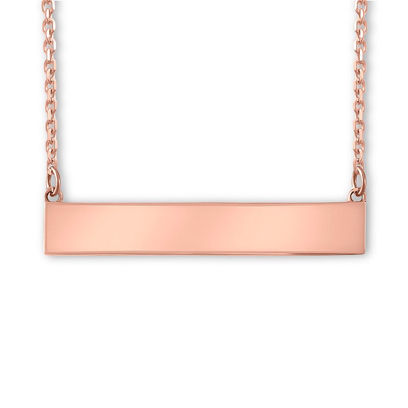 Main Image 2 of &quot;Love&quot; Bar Necklace 10K Rose Gold 18&quot;