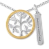 Thumbnail Image 1 of "Family is Everything" Tree & Bar Necklace 10K Two-Tone Gold