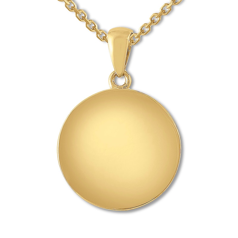 Good Vibes Disc Necklace 10K Yellow Gold 18"