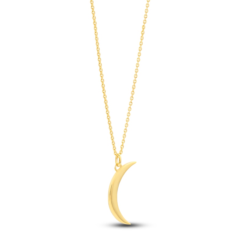 Main Image 2 of Crescent Moon Necklace 14K Yellow Gold 16-18" Adjustable