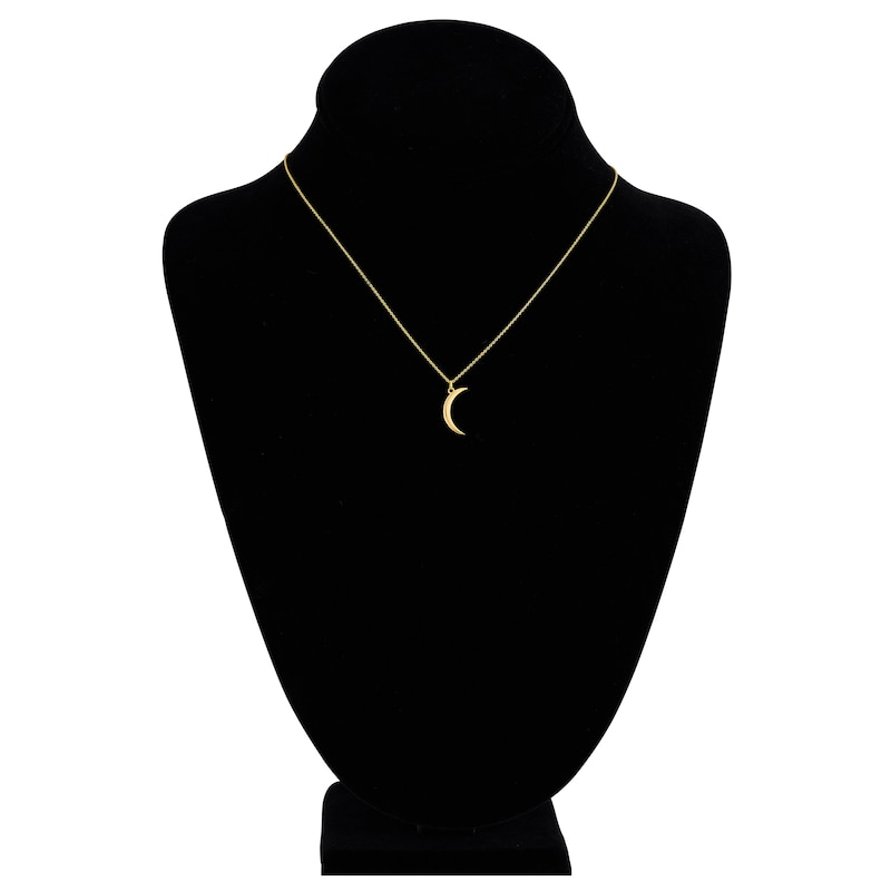 Main Image 4 of Crescent Moon Necklace 14K Yellow Gold 16-18" Adjustable