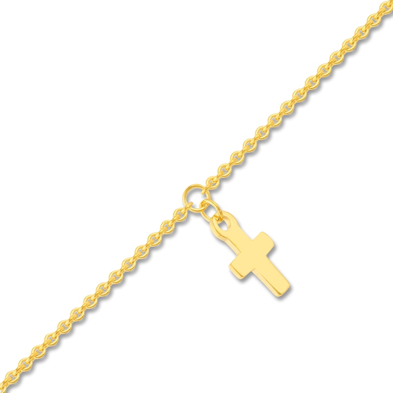 Main Image 2 of 16" Choker Cross Necklace 14K Yellow Gold 16"