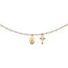 Thumbnail Image 1 of Virgin Mary & Cross Choker Necklace 14K Yellow Gold 16" Adj.