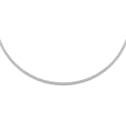 Solid Beaded Texture Choker Necklace 14K White Gold 16" Adjustable