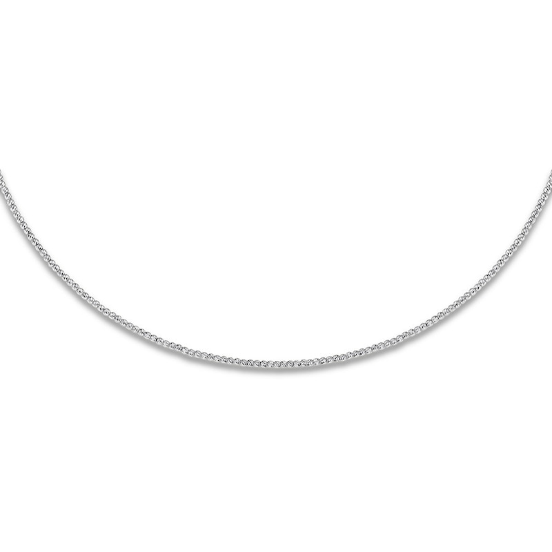 Solid Beaded Texture Choker Necklace 14K White Gold 16" Adjustable