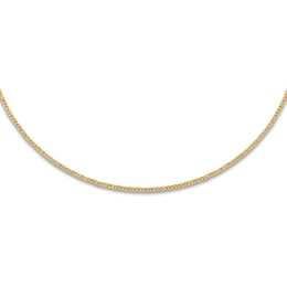 Solid Choker Necklace 14K Yellow Gold 16" Adjustable 2mm