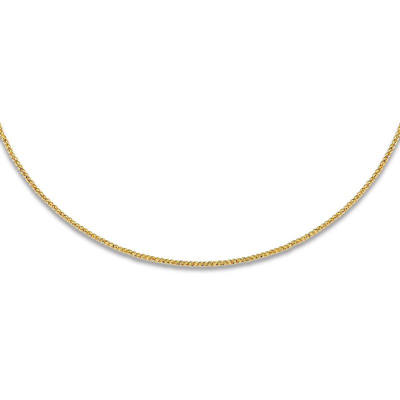 Solid Choker Necklace 14K Yellow Gold 16" Adjustable 2mm