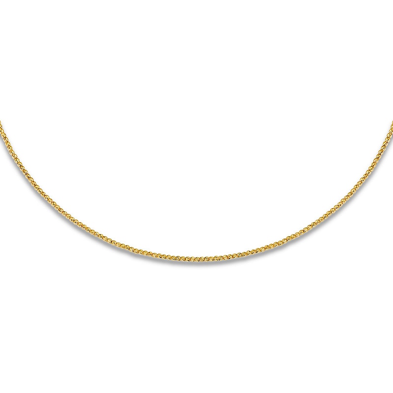 Main Image 1 of Solid Choker Necklace 14K Yellow Gold 16" Adjustable 2mm