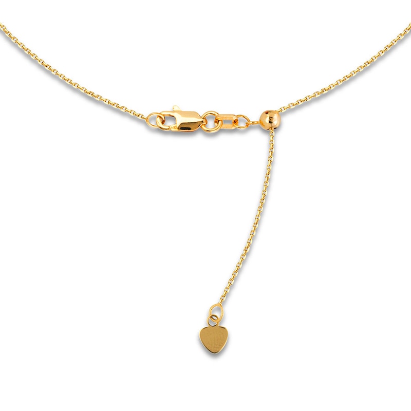Main Image 2 of Solid Choker Necklace 14K Yellow Gold 16" Adjustable 2mm