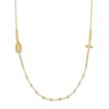 Thumbnail Image 1 of Virgin Mary and Cross Necklace 14K Yellow Gold 16-18" Adj.
