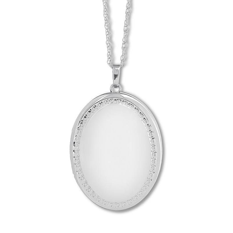 Main Image 1 of Oval 4-Picture Locket Sterling Silver 24"