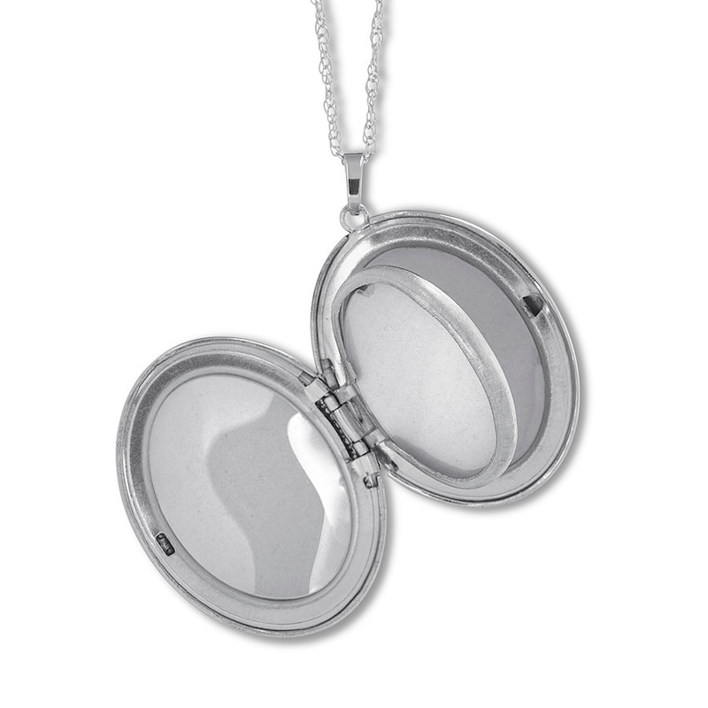 Main Image 2 of Oval 4-Picture Locket Sterling Silver 24"