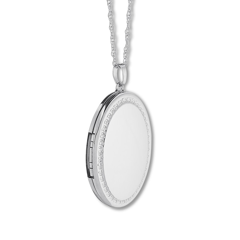  PicturesOnGold.com Sterling Silver Oval Picture Locket - 3/4  Inch X 1 Inch in Sterling Silver WITH ENGRAVING: Clothing, Shoes & Jewelry