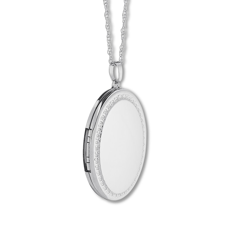 Oval Locket Necklace Sterling Silver