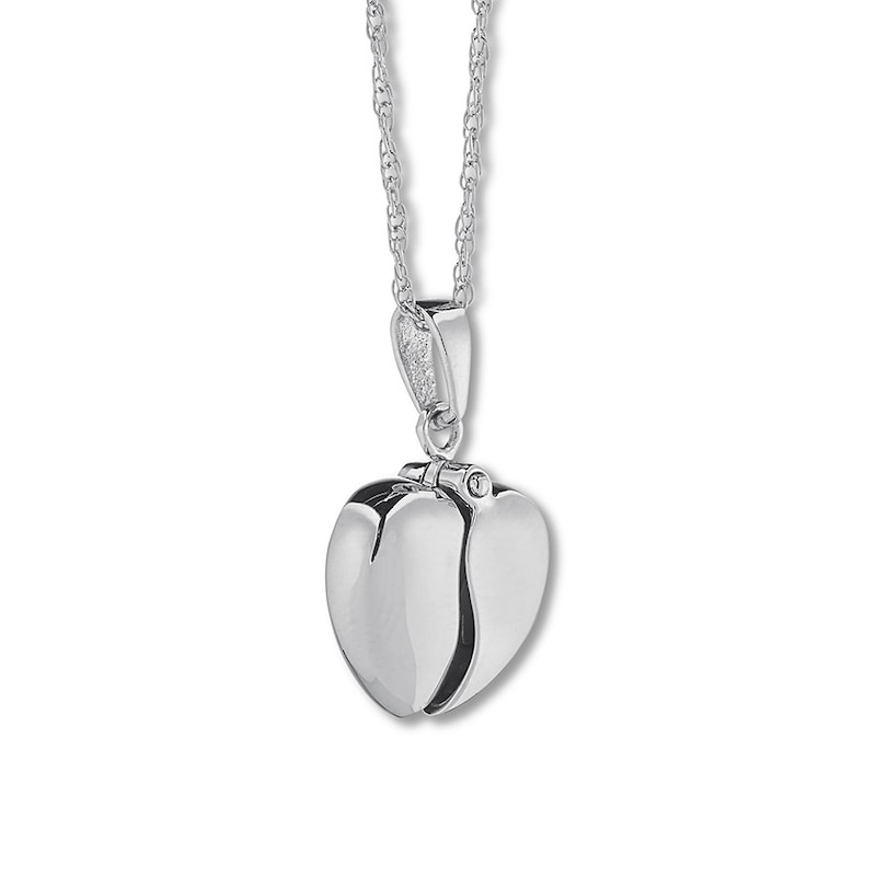 Main Image 3 of "I Love You" Heart Locket Sterling Silver 18"
