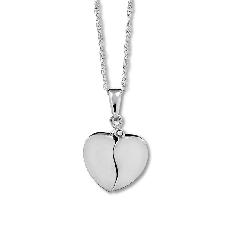 Main Image 4 of "I Love You" Heart Locket Sterling Silver 18"
