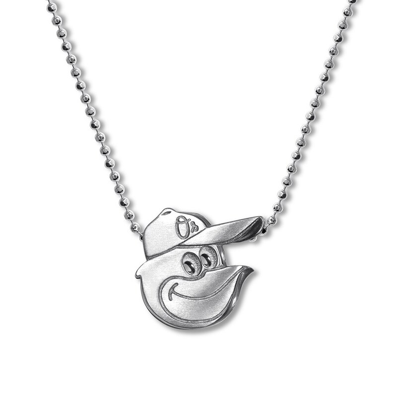 Main Image 1 of Alex Woo MLB Baltimore Orioles Necklace Sterling Silver 16"