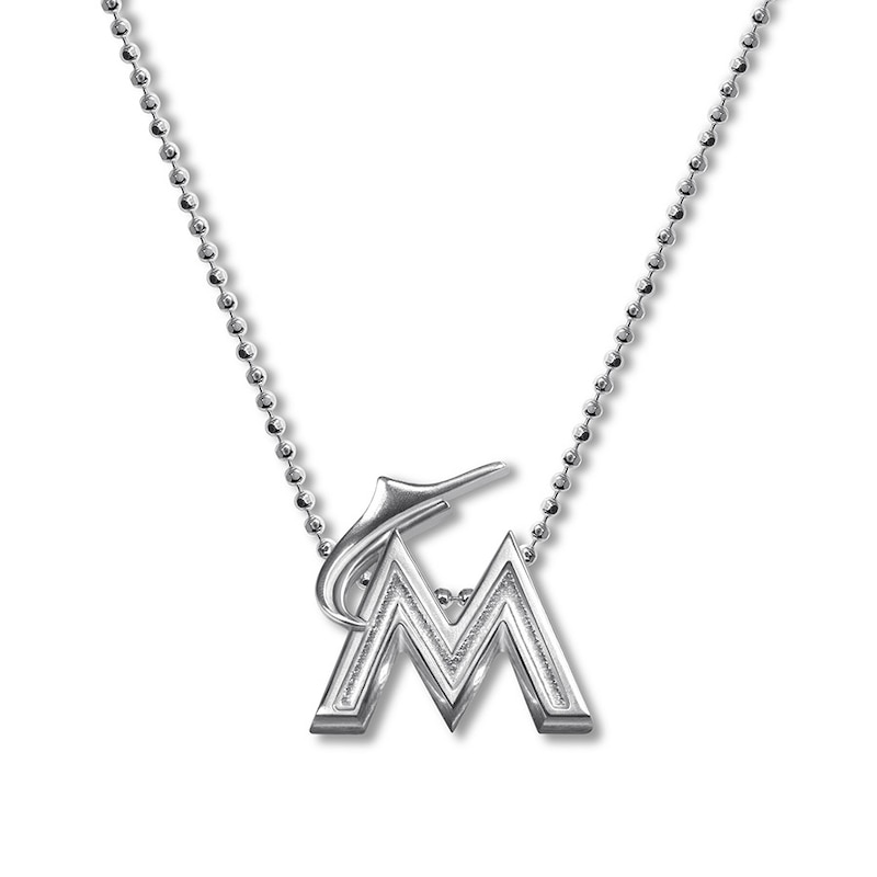 Alex Woo MLB Miami Marlins Necklace Sterling Silver 16"