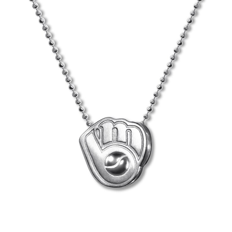 Main Image 1 of Alex Woo MLB Milwaukee Brewers Necklace Sterling Silver 16"
