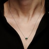 Thumbnail Image 1 of Bezel-set Natural Emerald Necklace 10K White Gold 18"