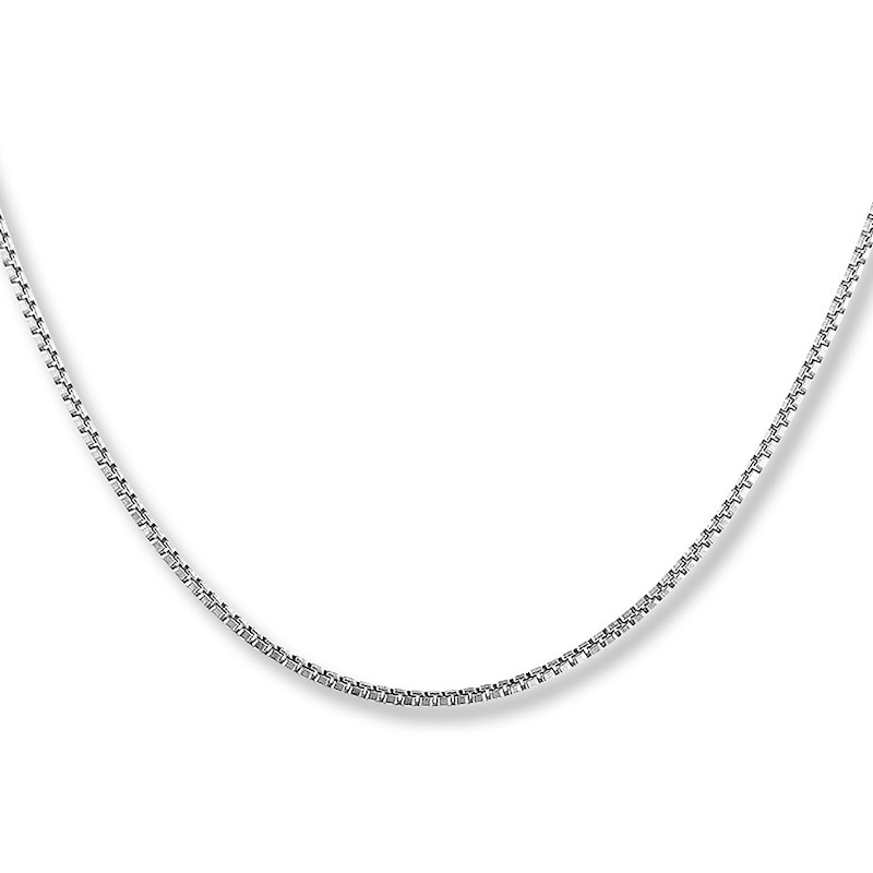 Main Image 1 of Semi-Solid Box Chain Necklace Sterling Silver 20" 1.15mm
