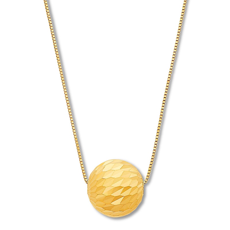 Main Image 1 of Glitter Ball Necklace 14K Yellow Gold 18"