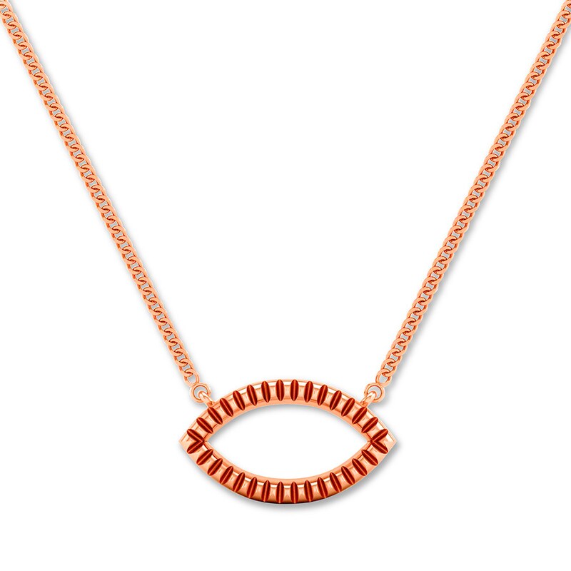 Main Image 1 of Open Curve Necklace 10K Rose Gold 18"