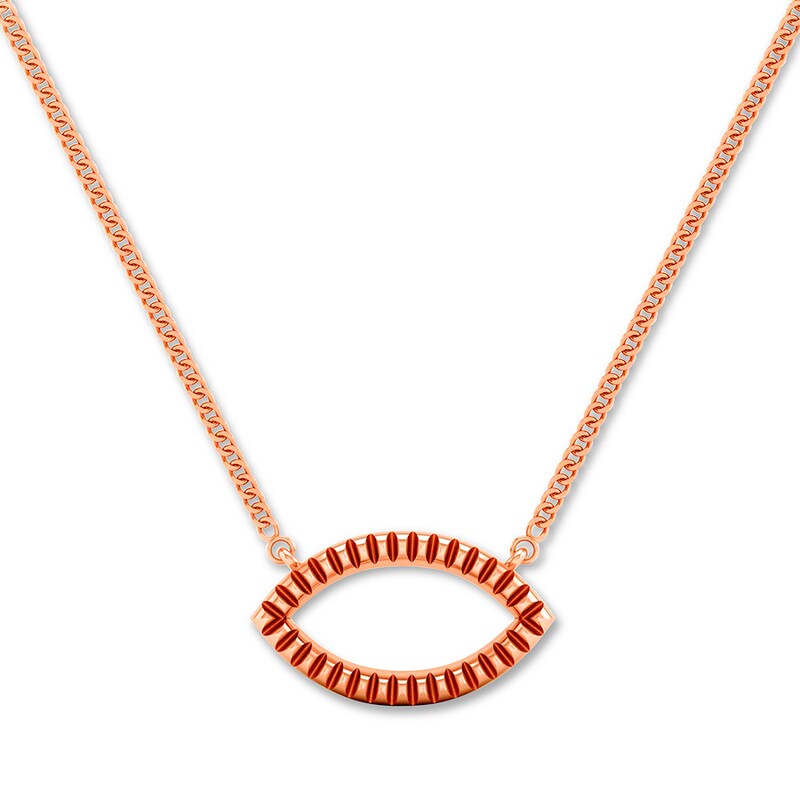 Open Curve Necklace 10K Rose Gold 18"