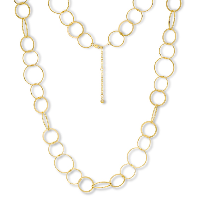 Circle Link Necklace 10K Yellow Gold 30"