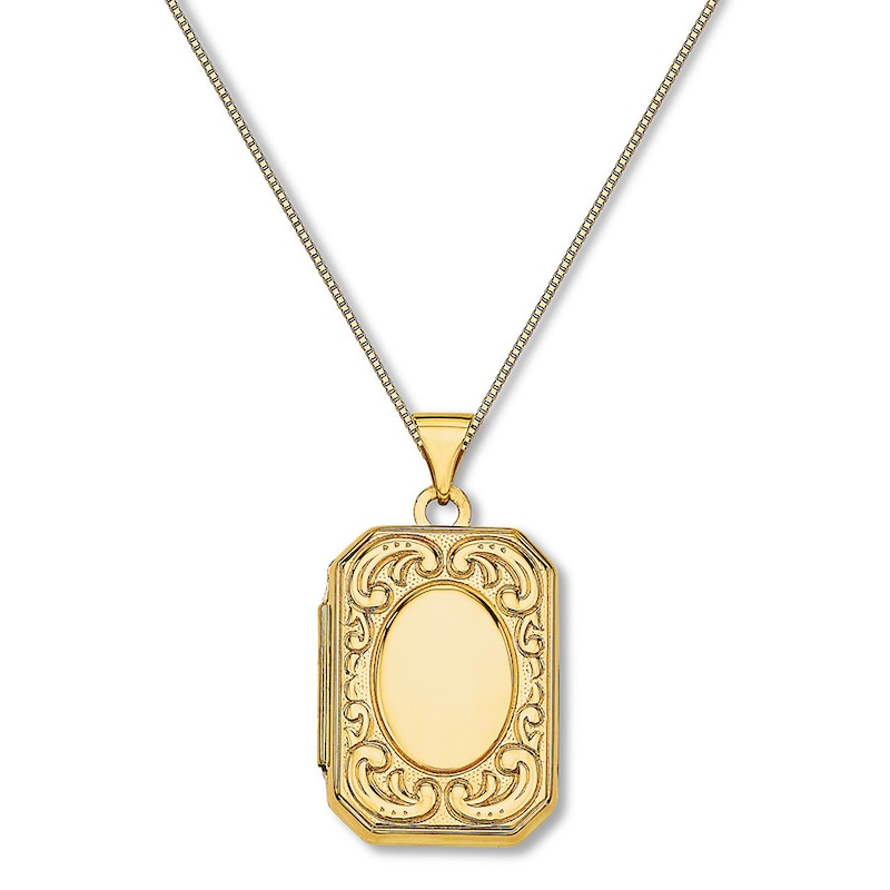 Scroll Locket 14K Yellow Gold 18"