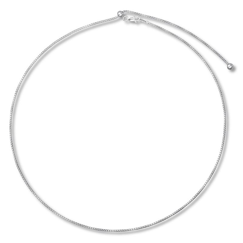 Main Image 1 of Solid Box Chain Sterling Silver 24" Adjustable 1.5mm
