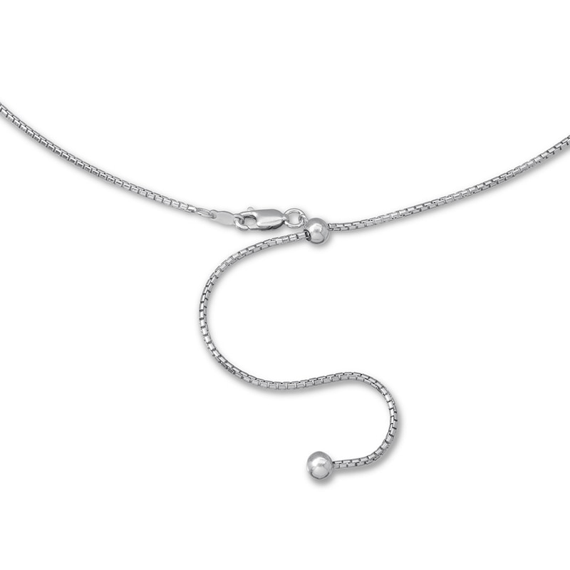 Main Image 2 of Solid Box Chain Sterling Silver 24" Adjustable 1.5mm
