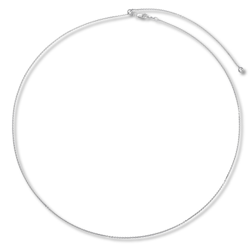 Main Image 1 of Solid Forzatina Chain Necklace Sterling Silver 24" Adjustable 1.4mm