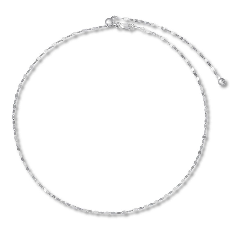 Main Image 1 of Solid Mirror Chain Necklace Sterling Silver 20" Adjustable 2.3mm