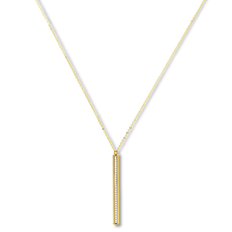 Bar Necklace 10K Yellow Gold 18"