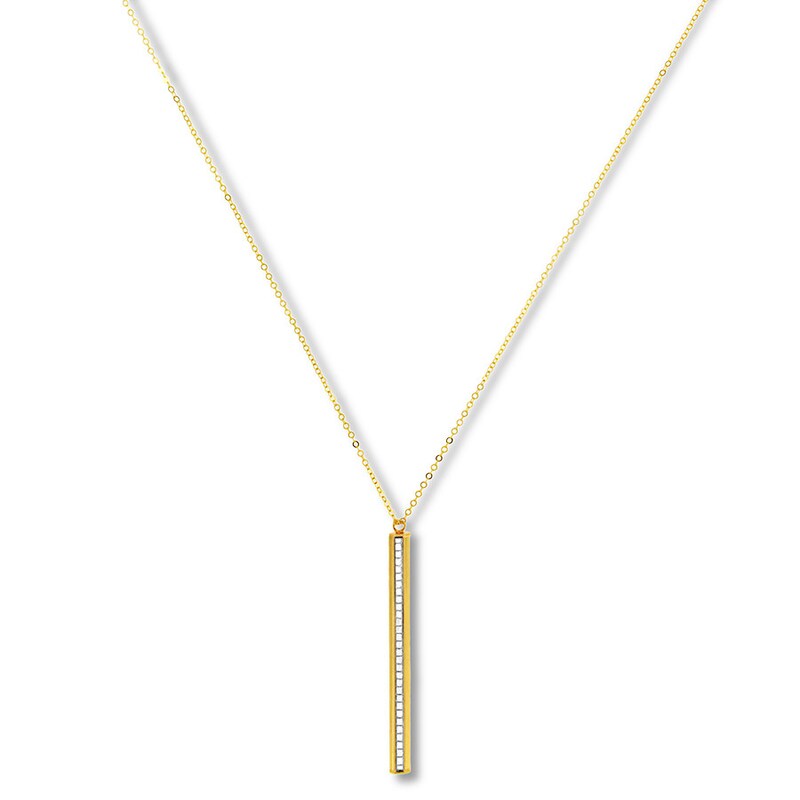 Main Image 1 of Bar Necklace 10K Yellow Gold 18"