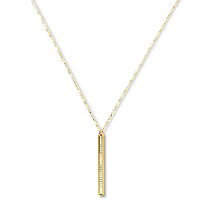 Bar Necklace 10K Yellow Gold 18"