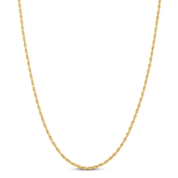 Solid Glitter Rope Chain Necklace 14K Yellow Gold 22" 2.5mm