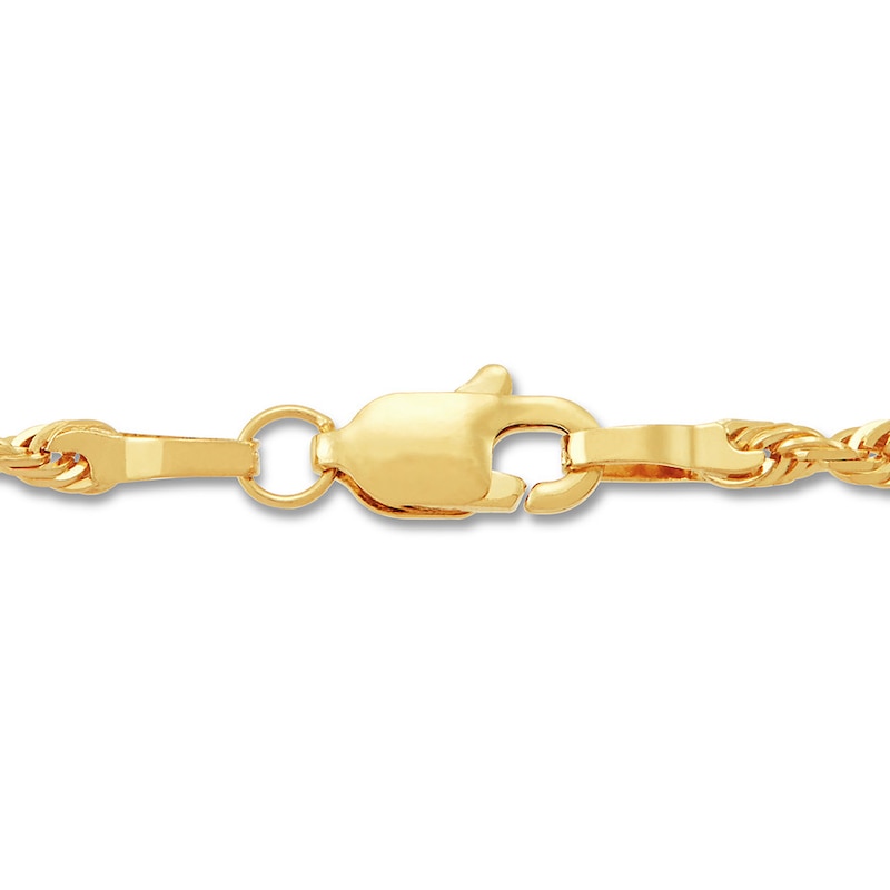 Main Image 2 of Solid Glitter Rope Chain Necklace 14K Yellow Gold 22" 2.5mm