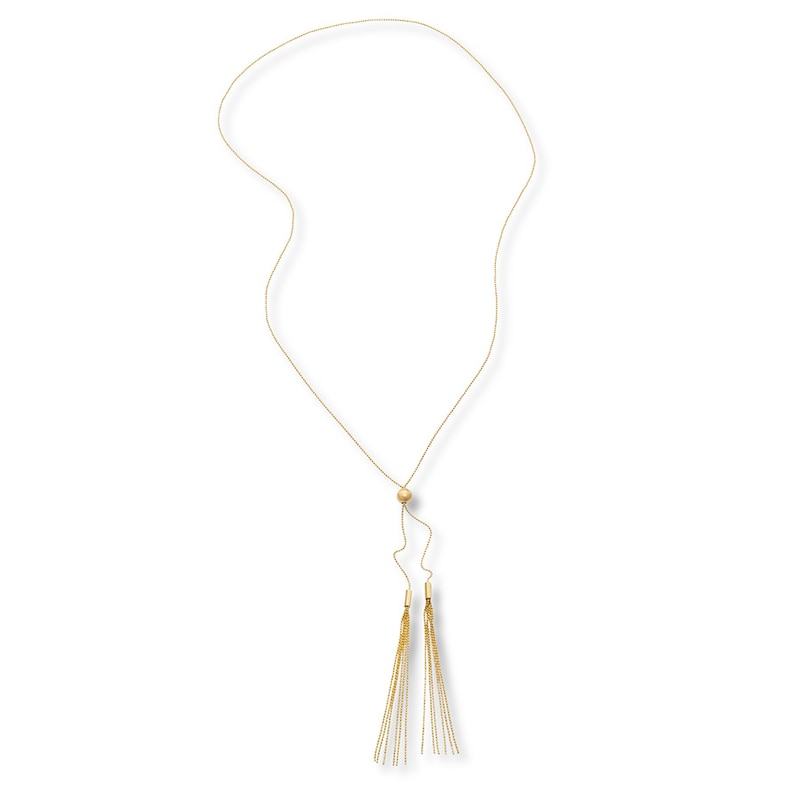 Main Image 2 of Tassel Bolo Necklace 10K Yellow Gold 26"